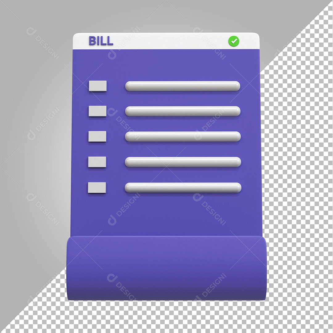 Recibo de transação de pagamento online Ilustração 3D PSD