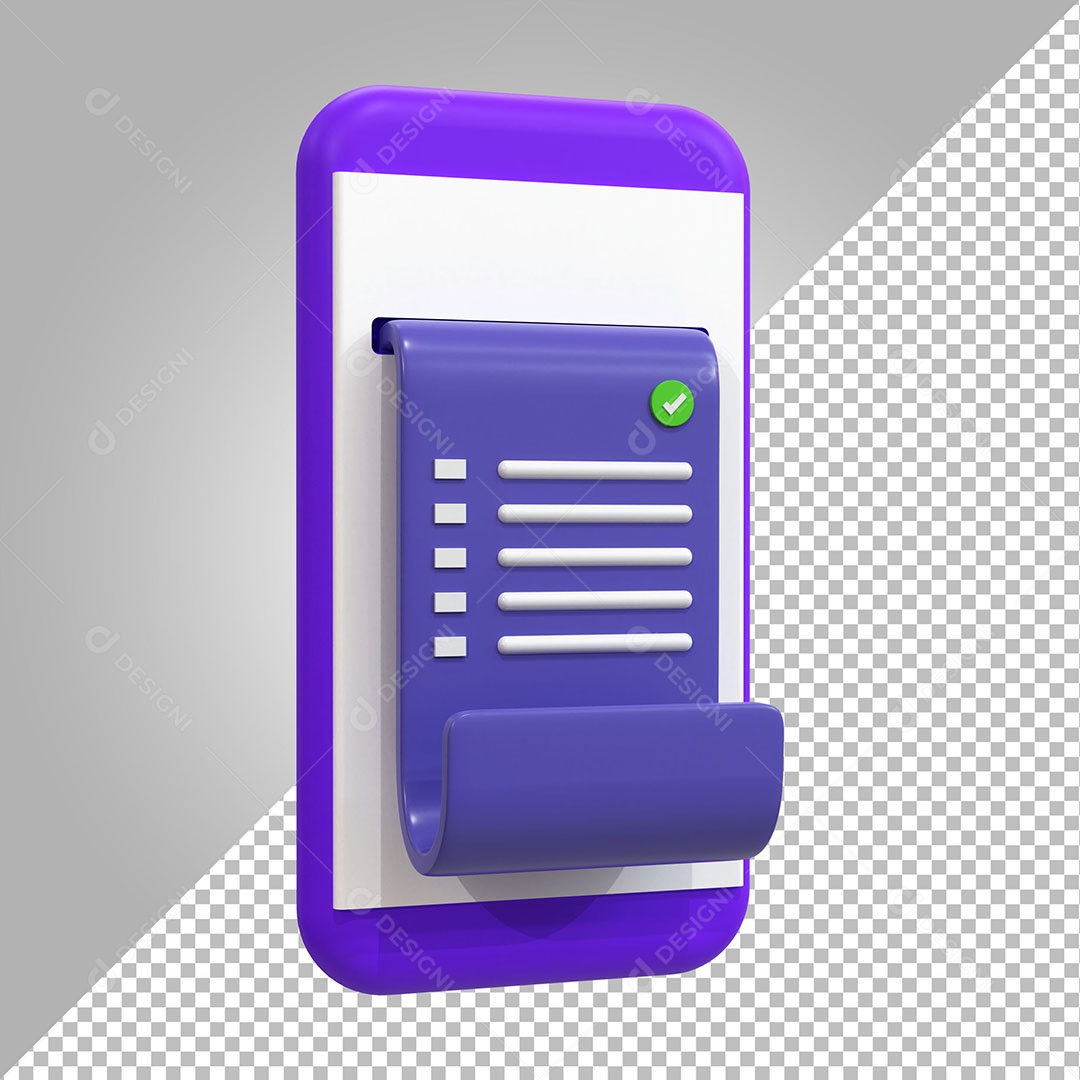 Recibo de transação de pagamento online Ilustração 3D PSD