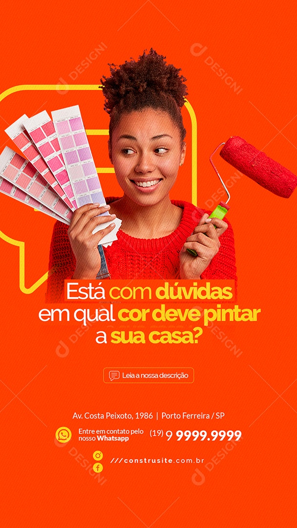 Story Está com dúvidas em qual cor deve pintar Materiais De Construção Social Media PSD Editável
