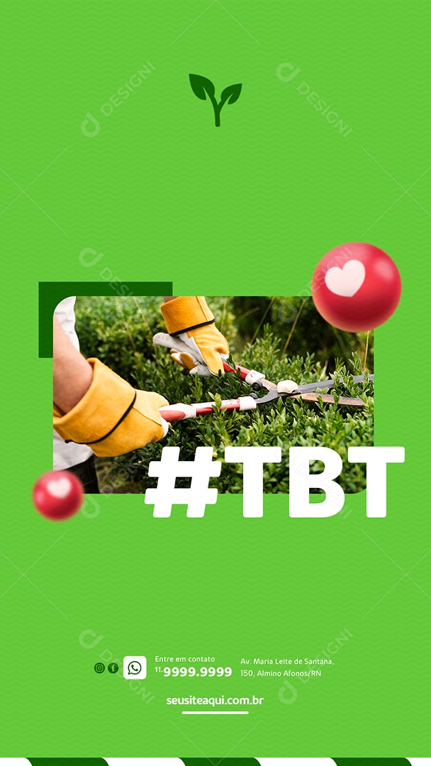 Story Tbt Jardinagem Social Media PSD Editável