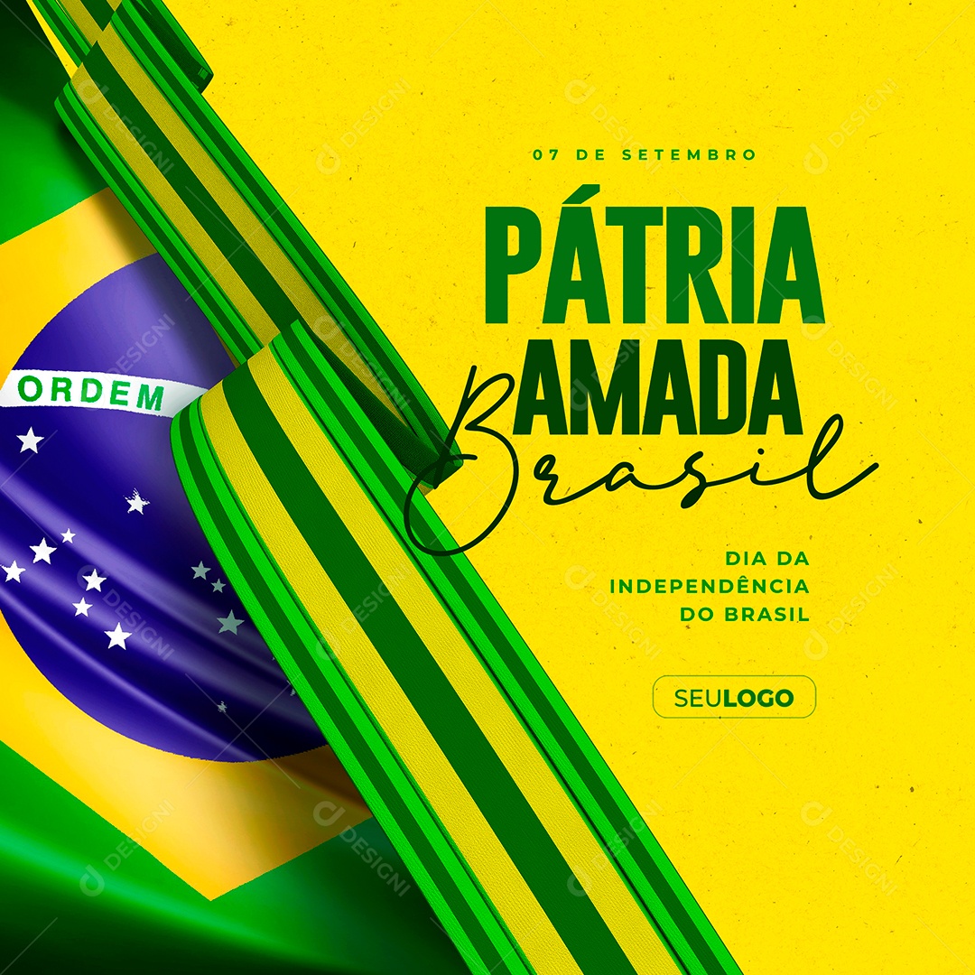 Pátria amada Brasil Dia da Independência do Brasil 7 de Setembro Social Media PSD Editável