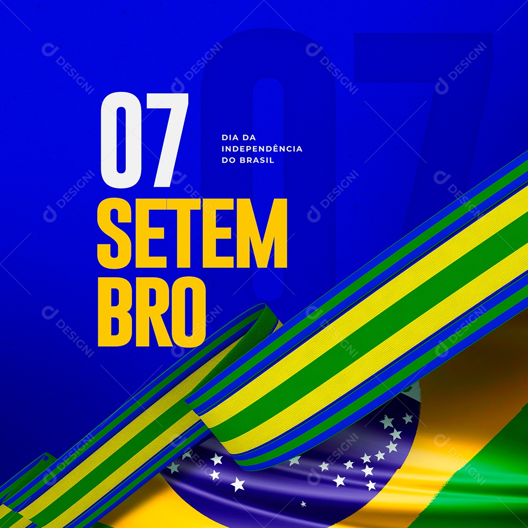 Dia da Independência do Brasil 7 de Setembro Social Media PSD Editável
