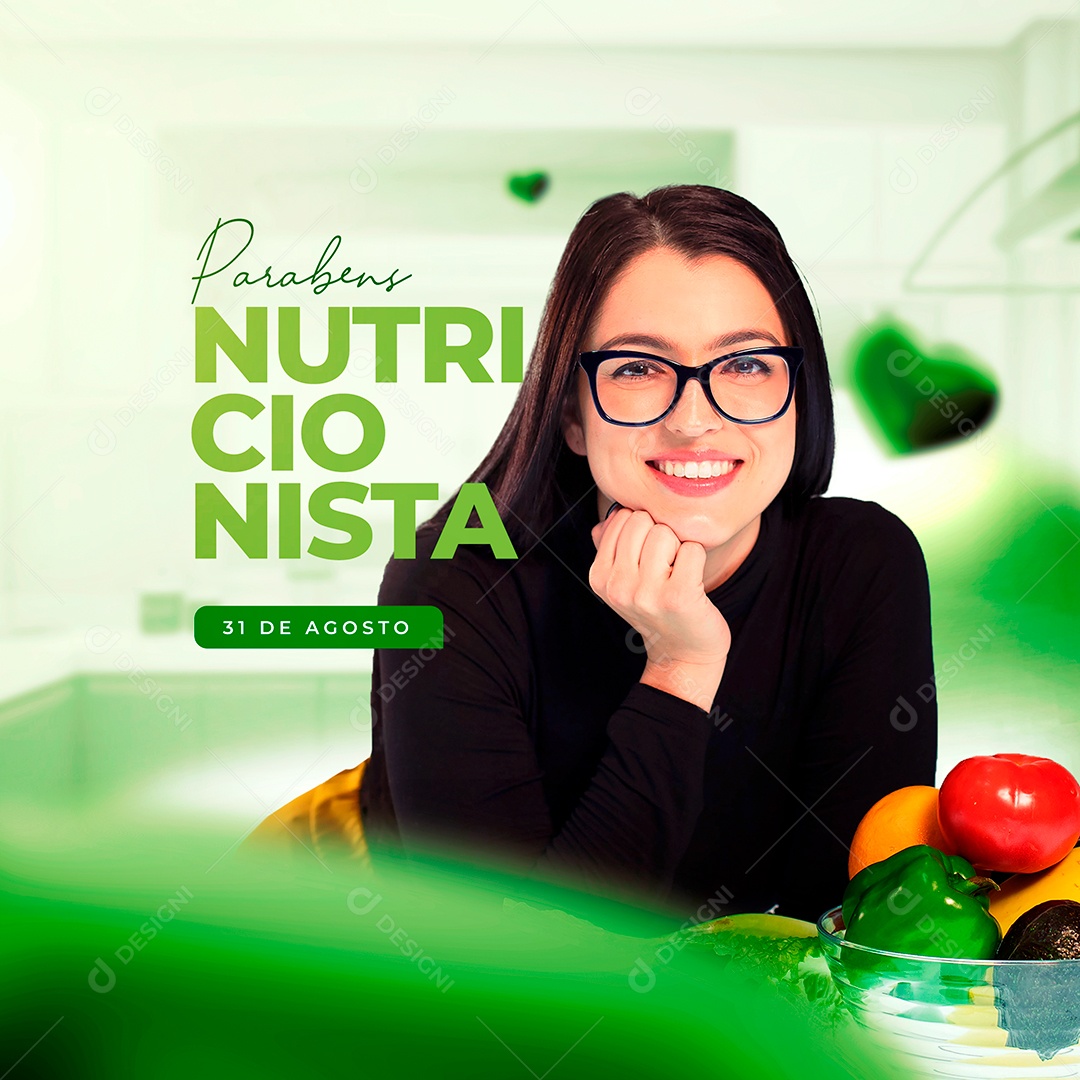 Parabéns Nutricionista 31 de agosto Social Media PSD Editável