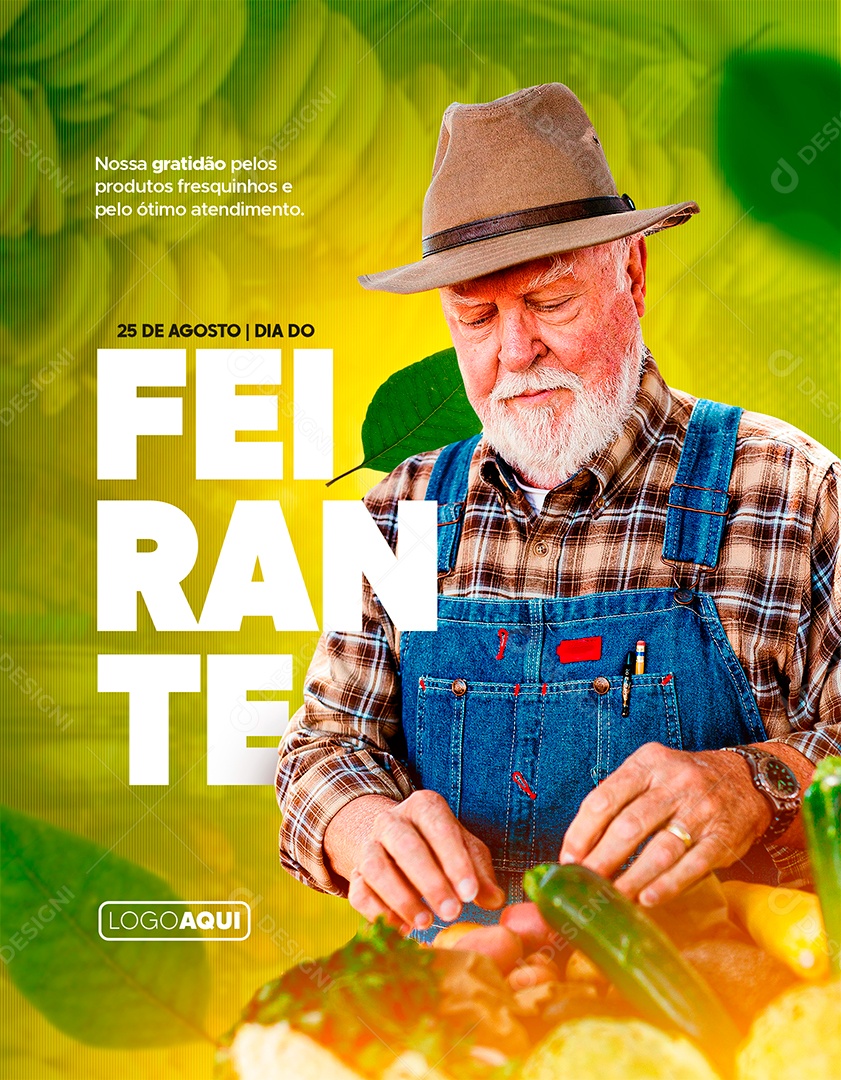 Nossa gratidão pelos produtos fresquinhos Dia do Feirante Social Media PSD Editável