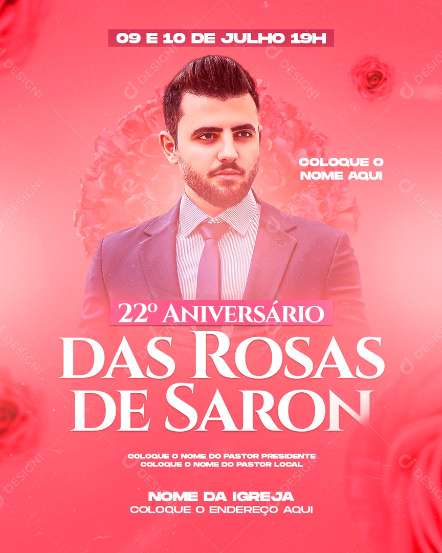 Das Rosas De Saron  Venha Participar Social Media PSD Editável