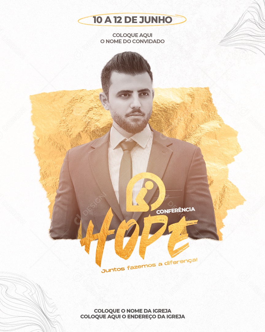Confidencia Hope Venha Participar Com Nossa Igreja Social Media PSD Editável