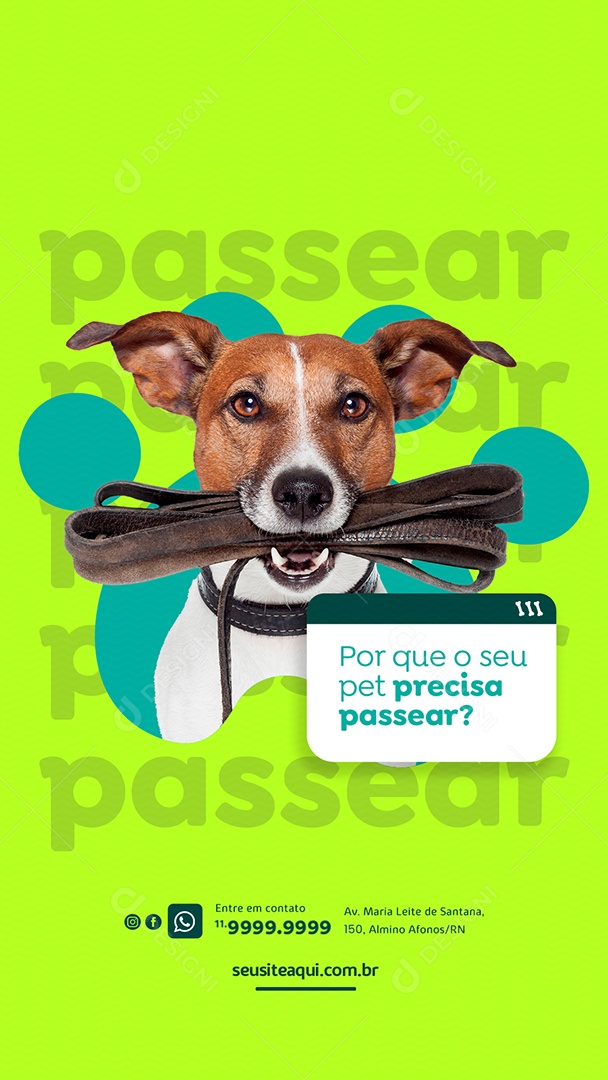 Story Por que o seu pet precisa passear Pet Shop Social Media PSD Editável