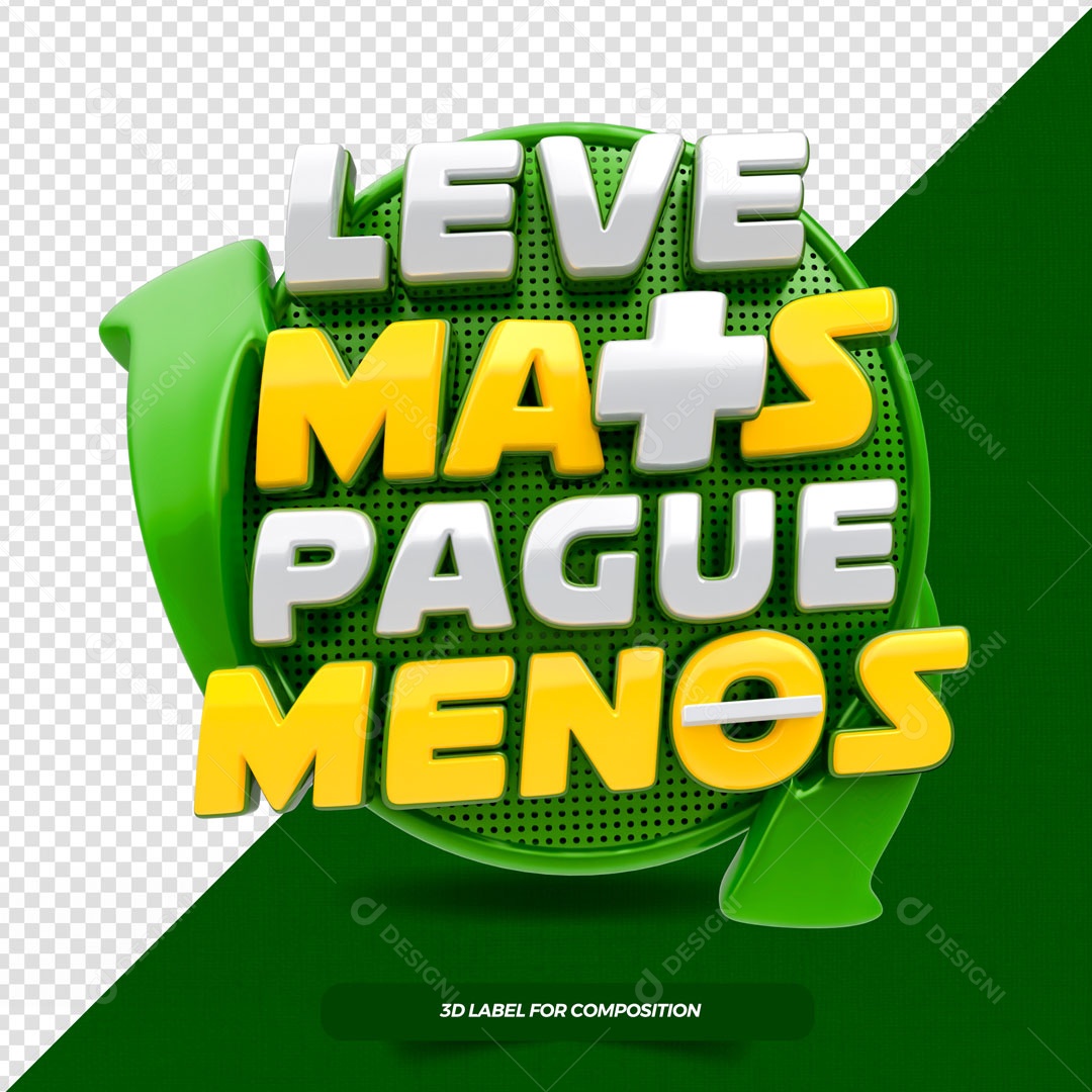 Selo 3D Leme Mais Pague Menos PSD