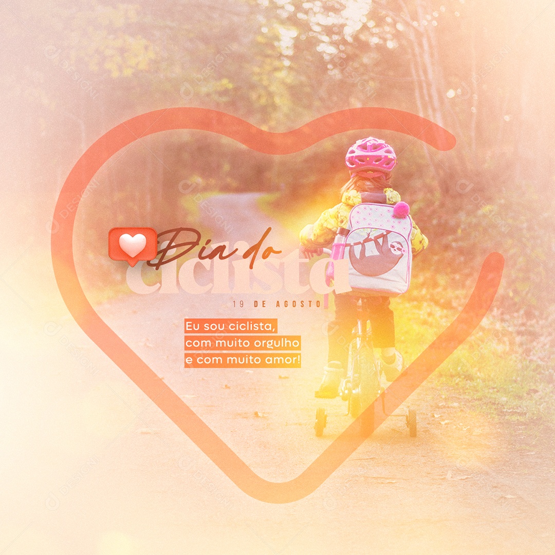 Eu sou ciclista com muito orgulho e com muito Amor Dia do Ciclista Social Media PSD Editável
