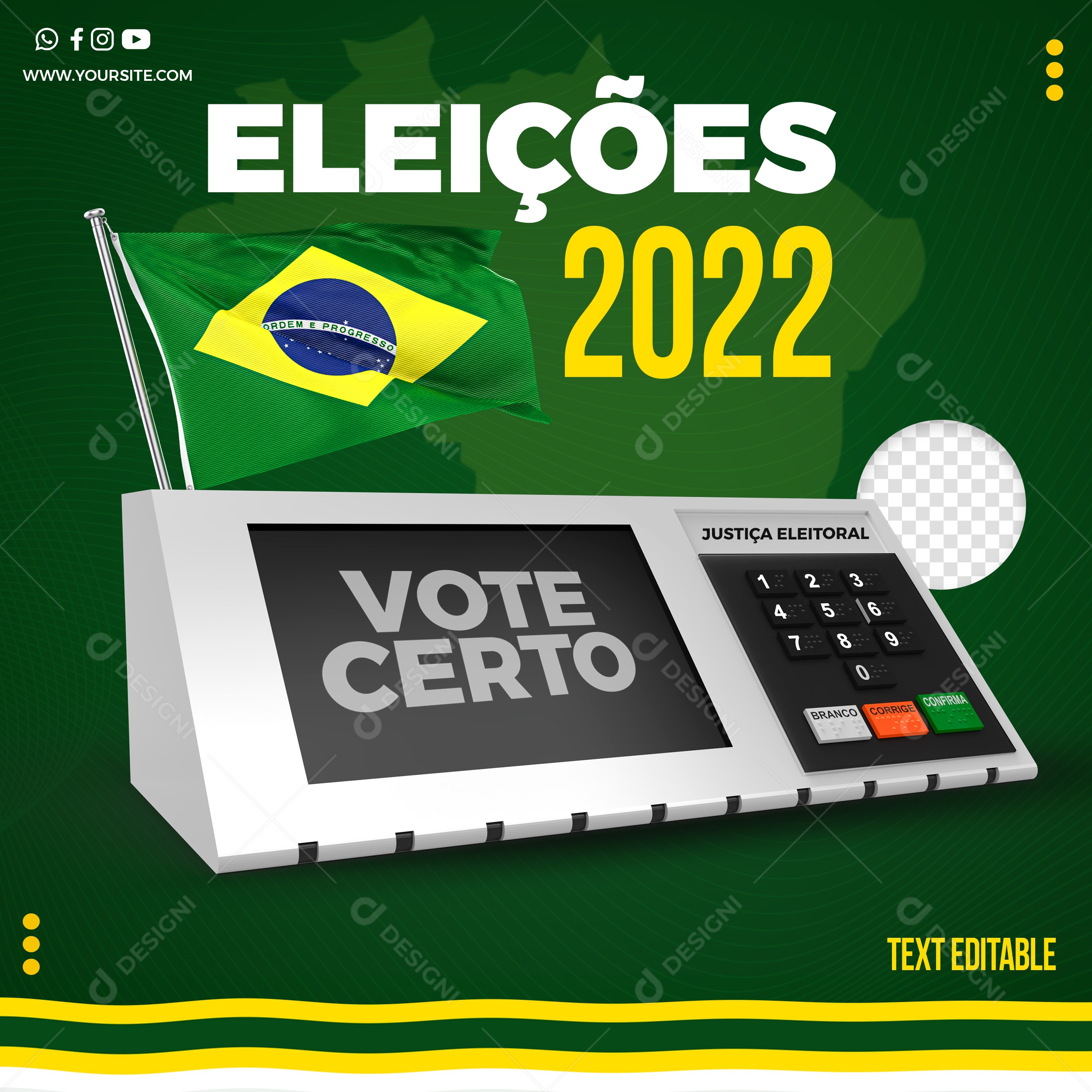Eleições 2022 Vote Consciente Social Media PSD Editável