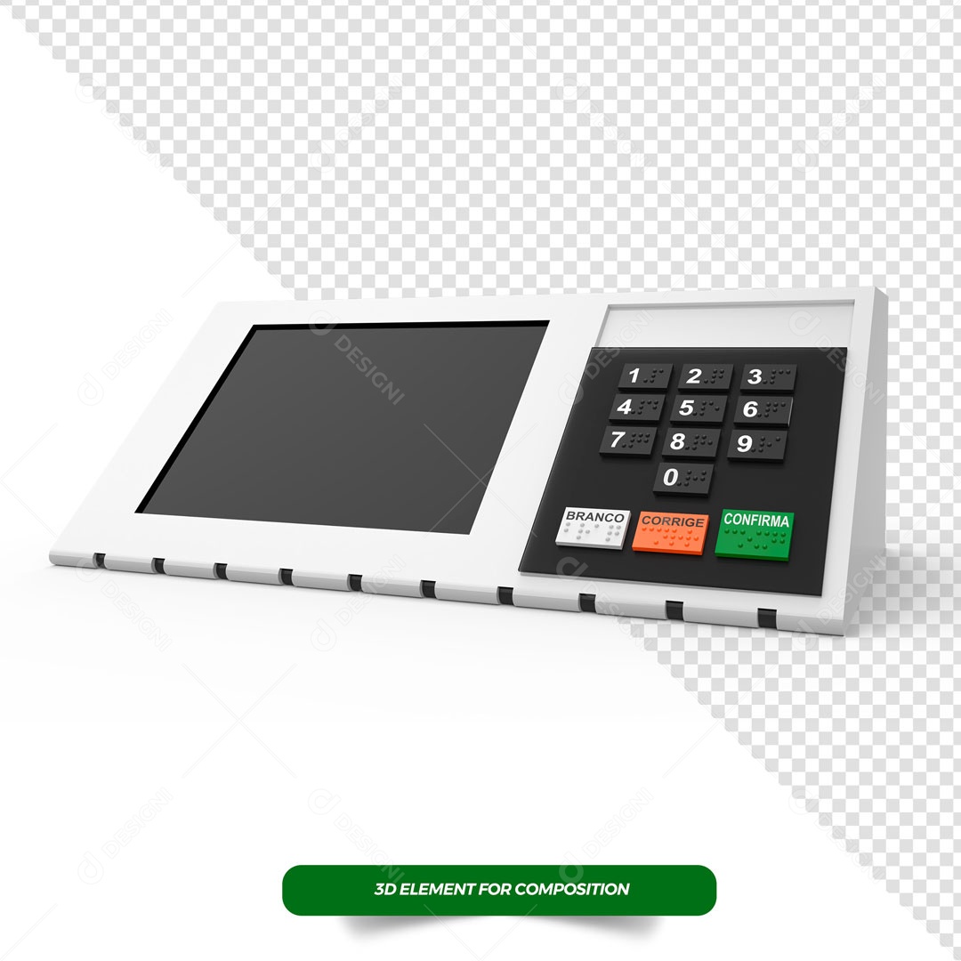 Elemento 3D Para Composição Urna De Votação Brasileira PSD