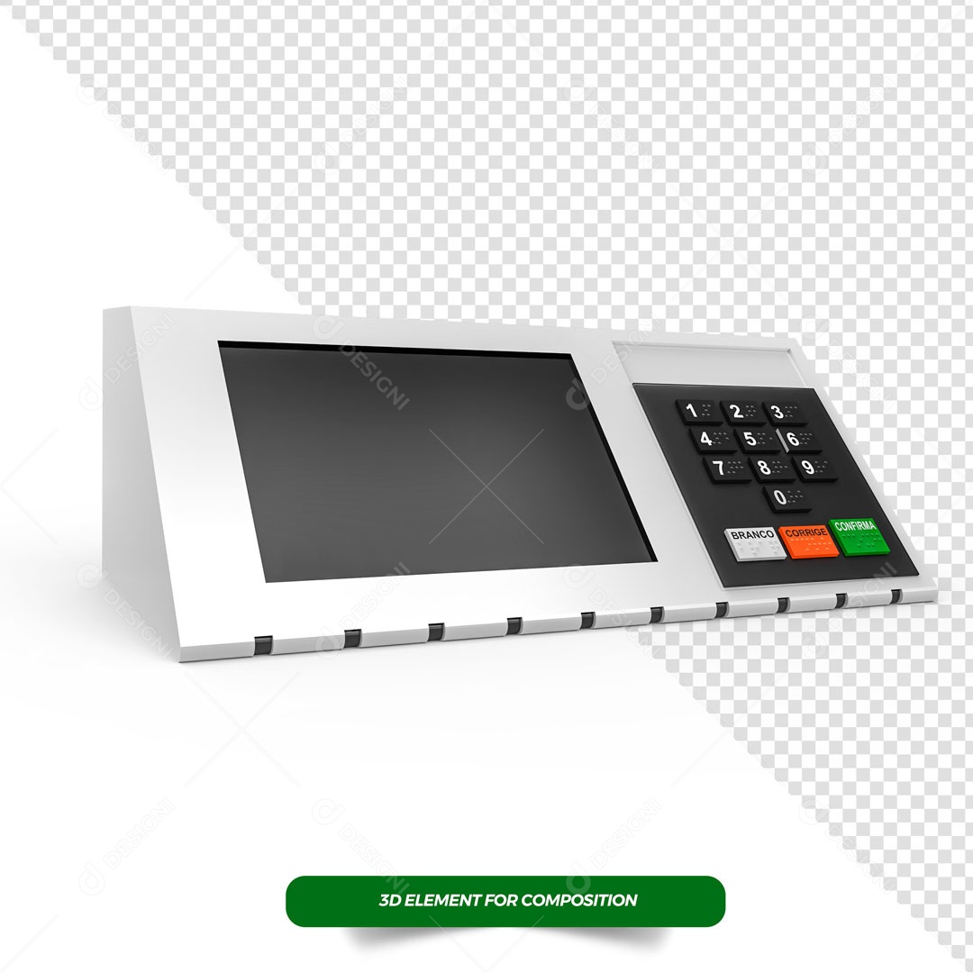 Elemento 3D Para Composição Urna De Votação Brasileira PSD