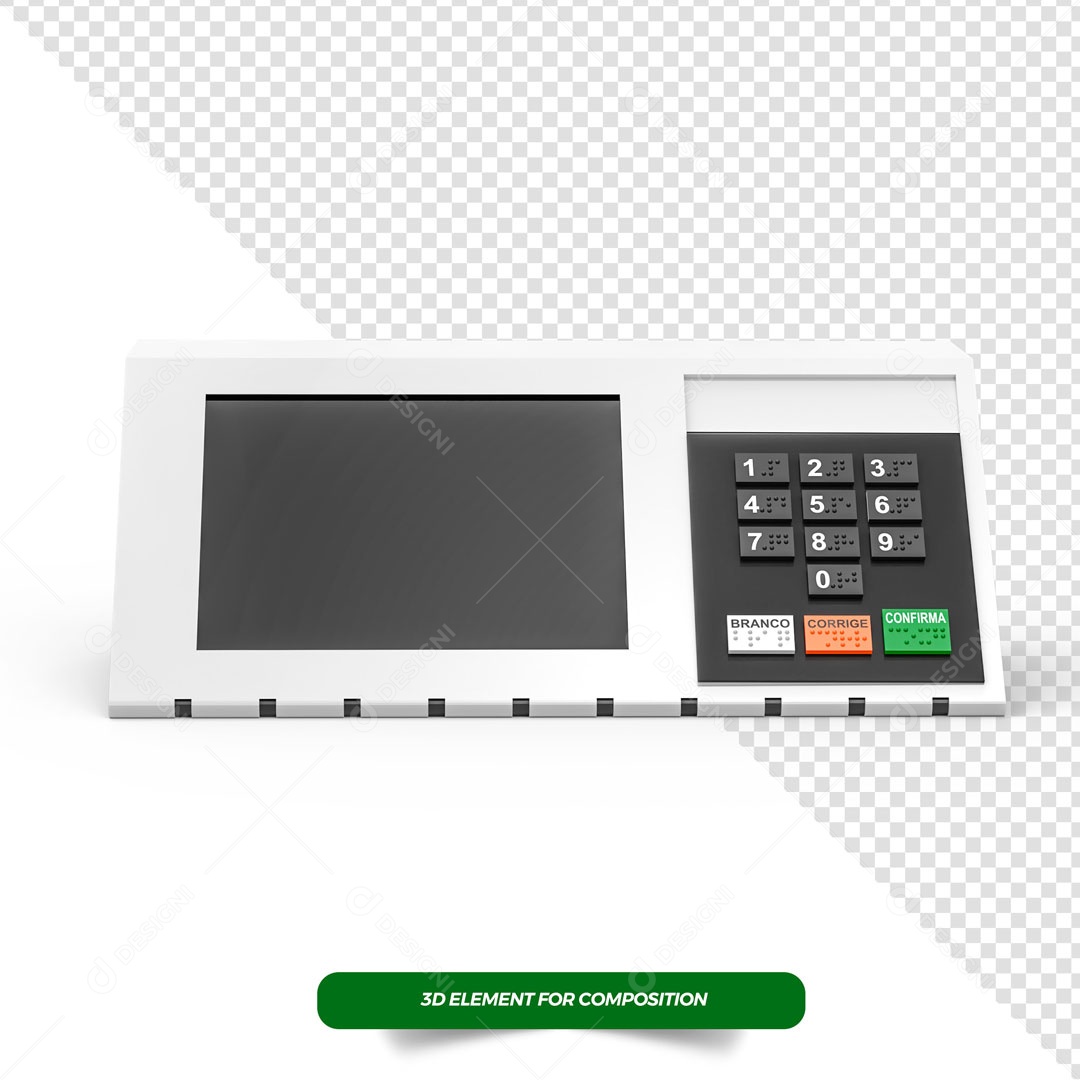 Elemento 3D Para Composição Urna De Votação Brasileira PSD