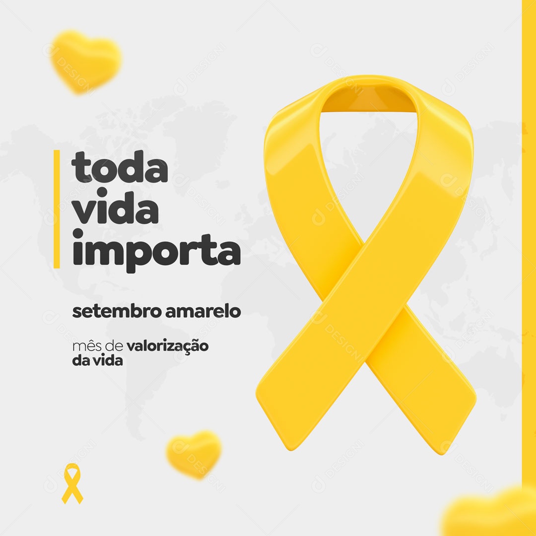 Toda Vida Importa Setembro Amarelo Social Media PSD Editável
