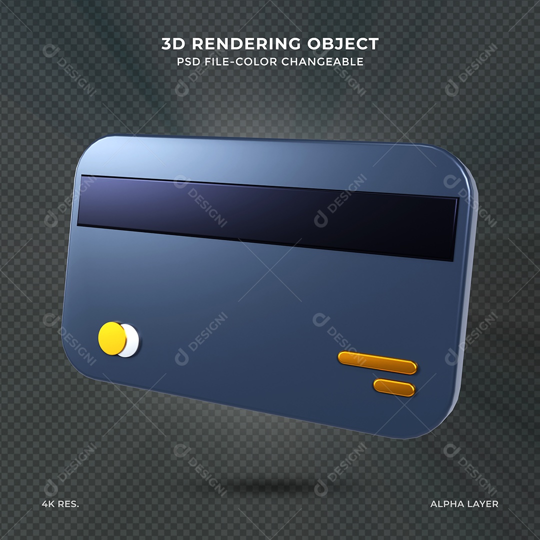 Cartão Ilustração 3D para composição PSD