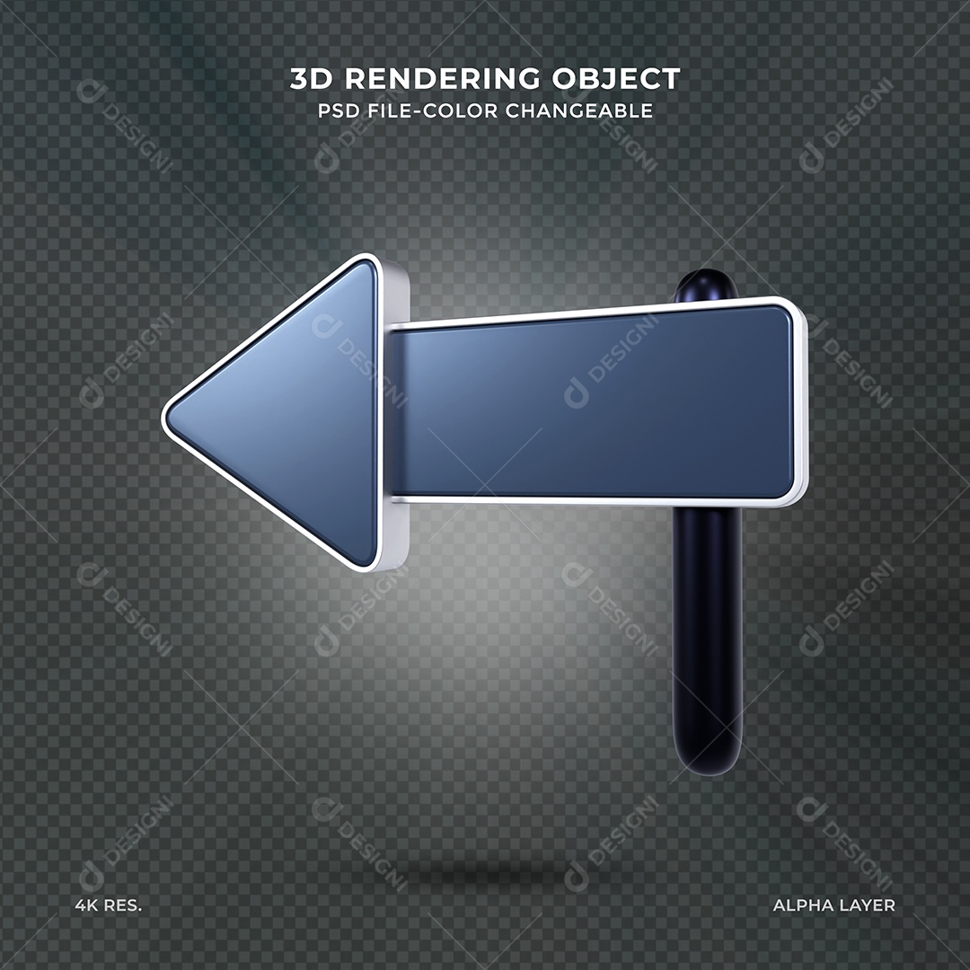 Alterne ícone de interface seta esquerda Ilustração 3D PSD