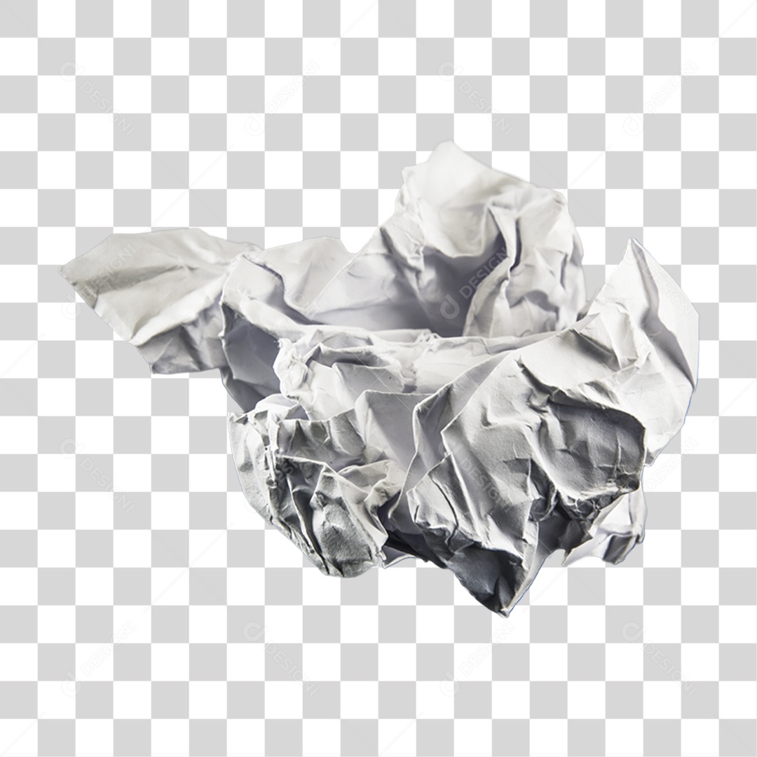 Elemento 3D Papel Amassado Para Composição PNG Transparente