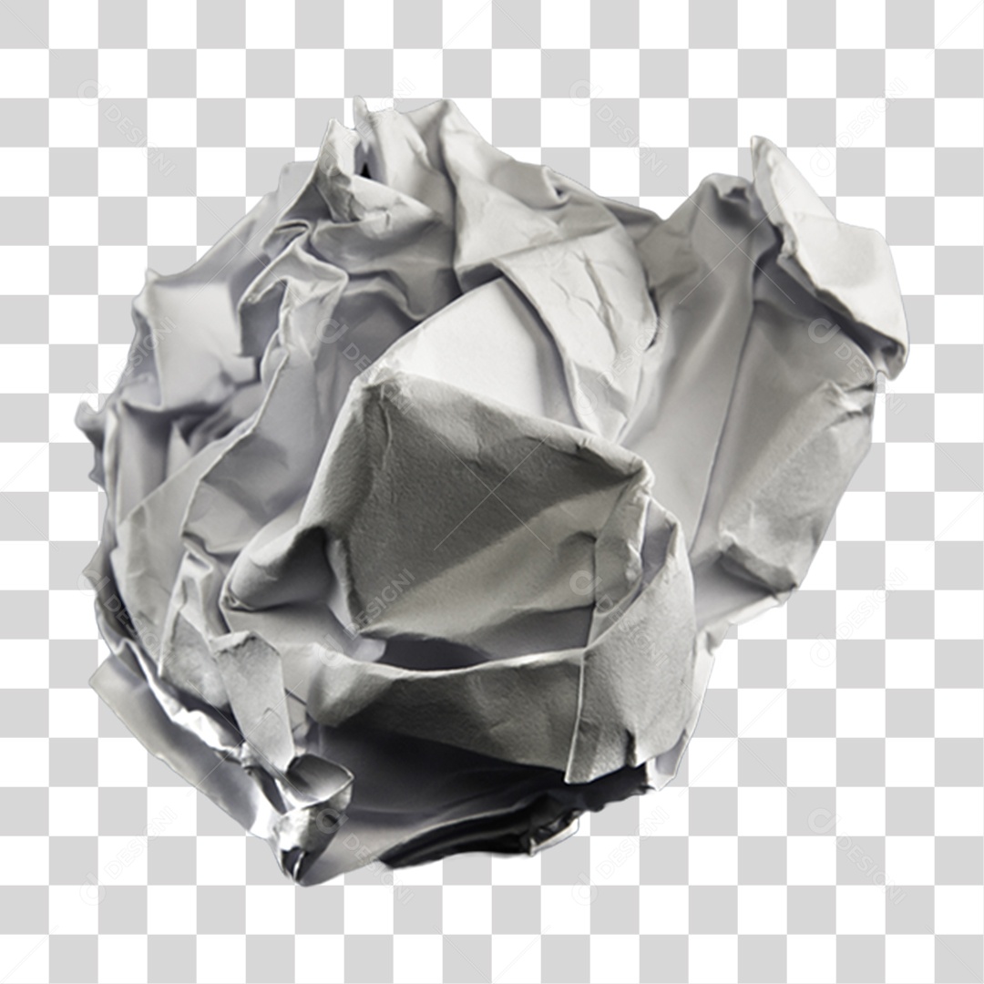 Elemento 3D Papel Amassado Para Composição PNG Transparente