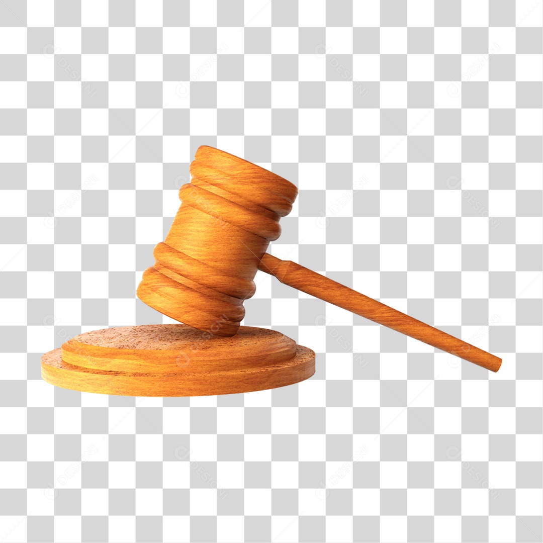 Elemento 3D Martelo de Julgamento Para Composição PNG Transparente