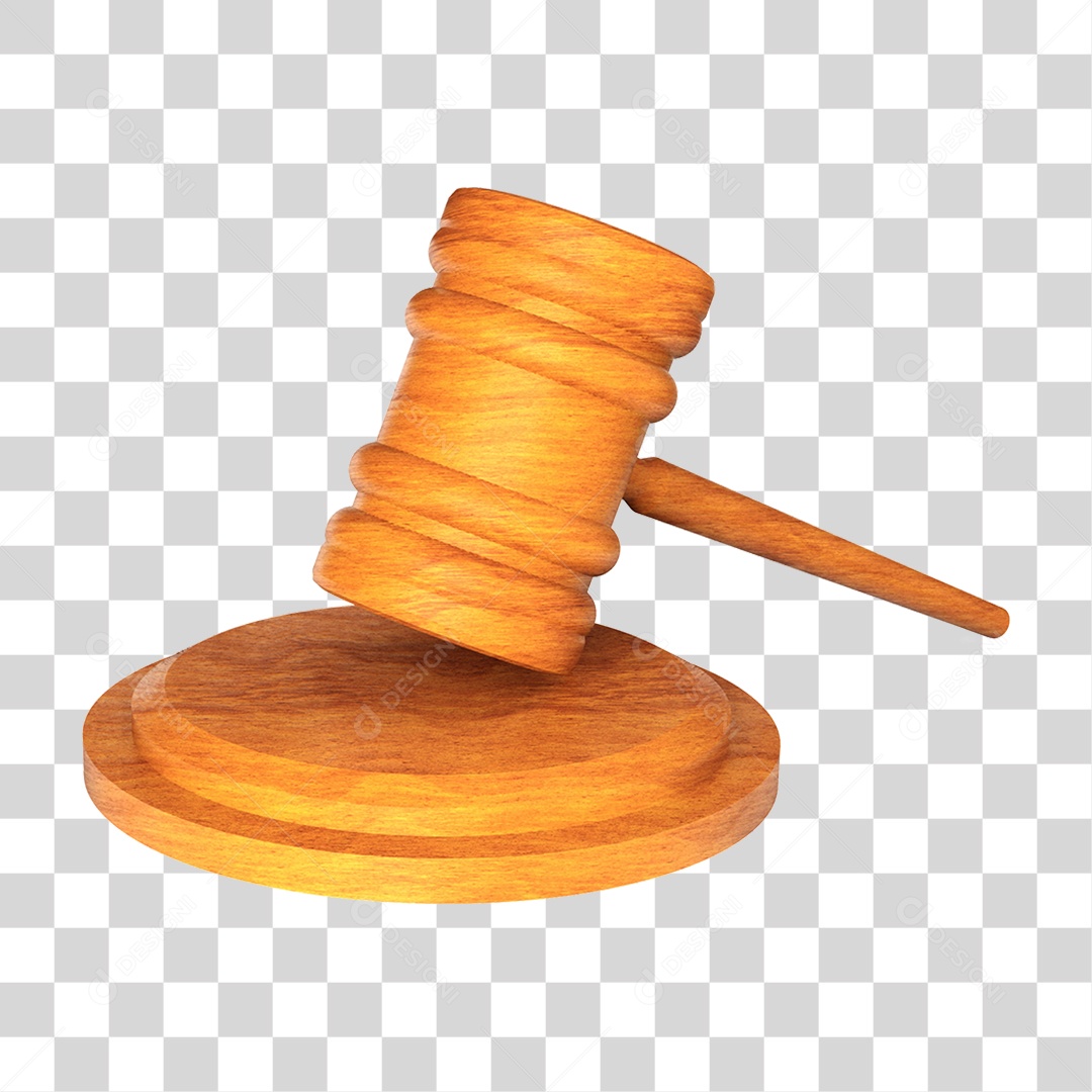 Elemento 3D Martelo de Julgamento Para Composição PNG Transparente