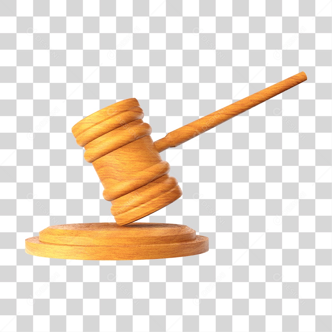 Elemento 3D Martelo de Julgamento Para Composição PNG Transparente