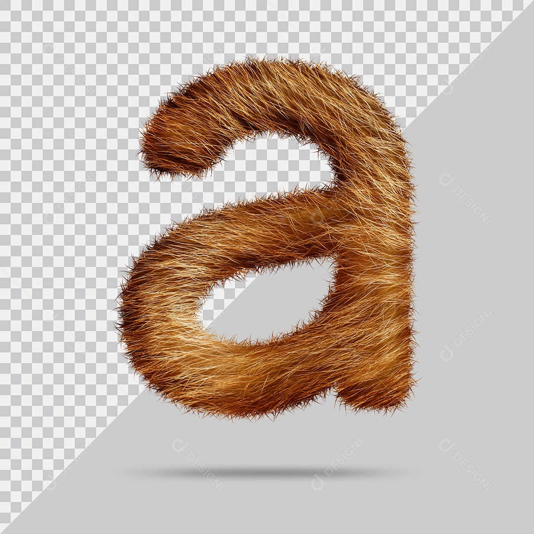 Lowercase Letter A Textured By Brown 3D Illustration PSD