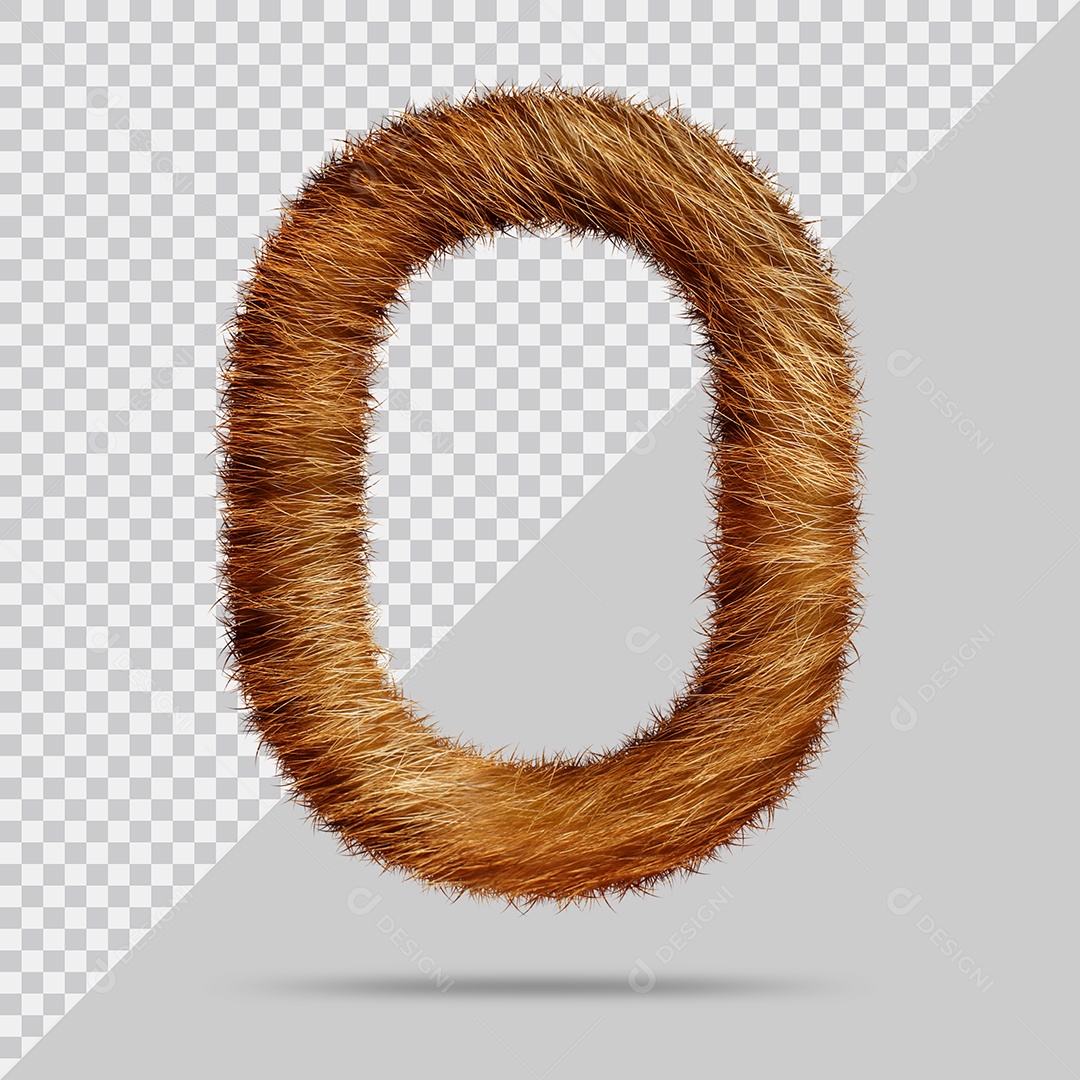 Letter O Uppercase Textured By Brown 3D Illustration PSD