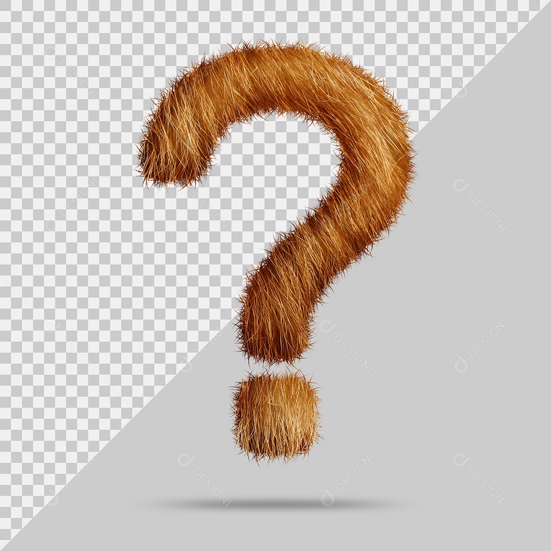 Ponto De Interrogação ? Texturizada Pelo Marrom Ilustração 3D PSD