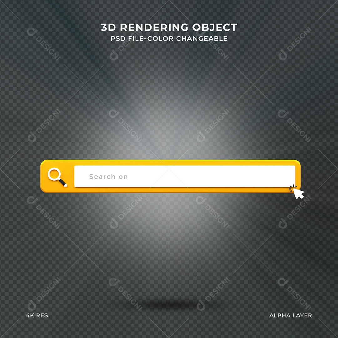 Barra de Pesquisar de navegador Elemento 3D para Composição PSD