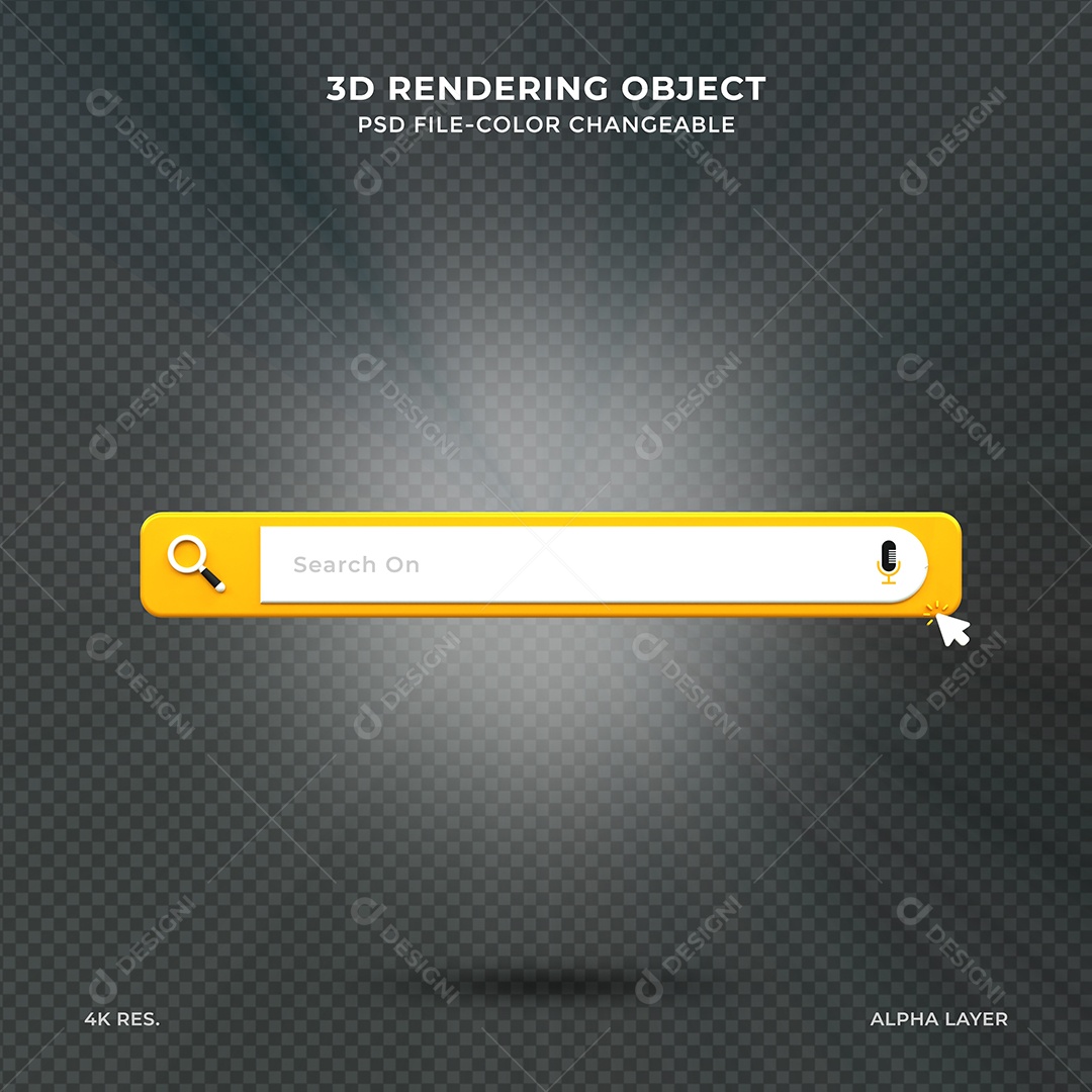 Barra de Pesquisar de navegador Elemento 3D para Composição PSD