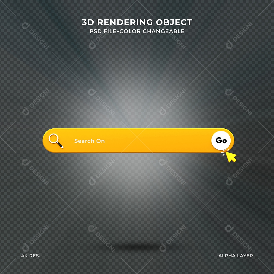Barra de Pesquisar de navegador Elemento 3D para Composição PSD