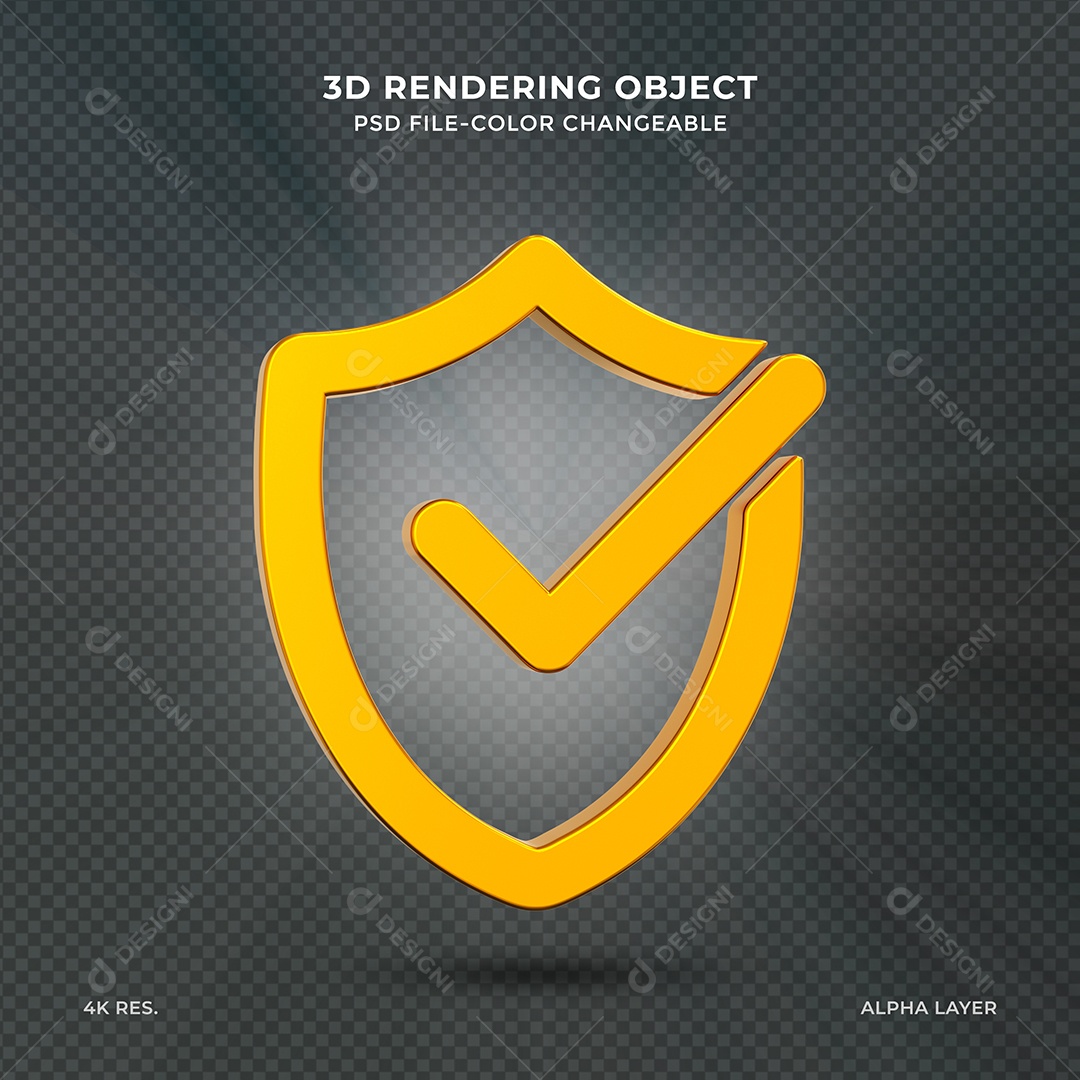 Sinal de Aprovado Ícone 3D para composição PSD