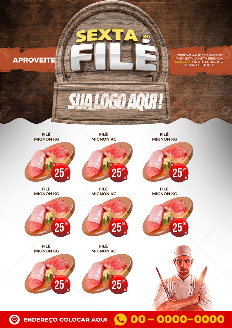 Social Media Encarte Supermercado Sexta do Filé PSD Editável