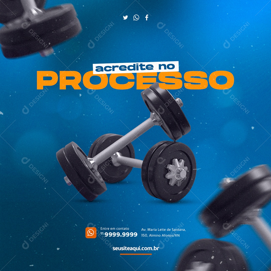 Acredite no processo Academia Social Media PSD Editável