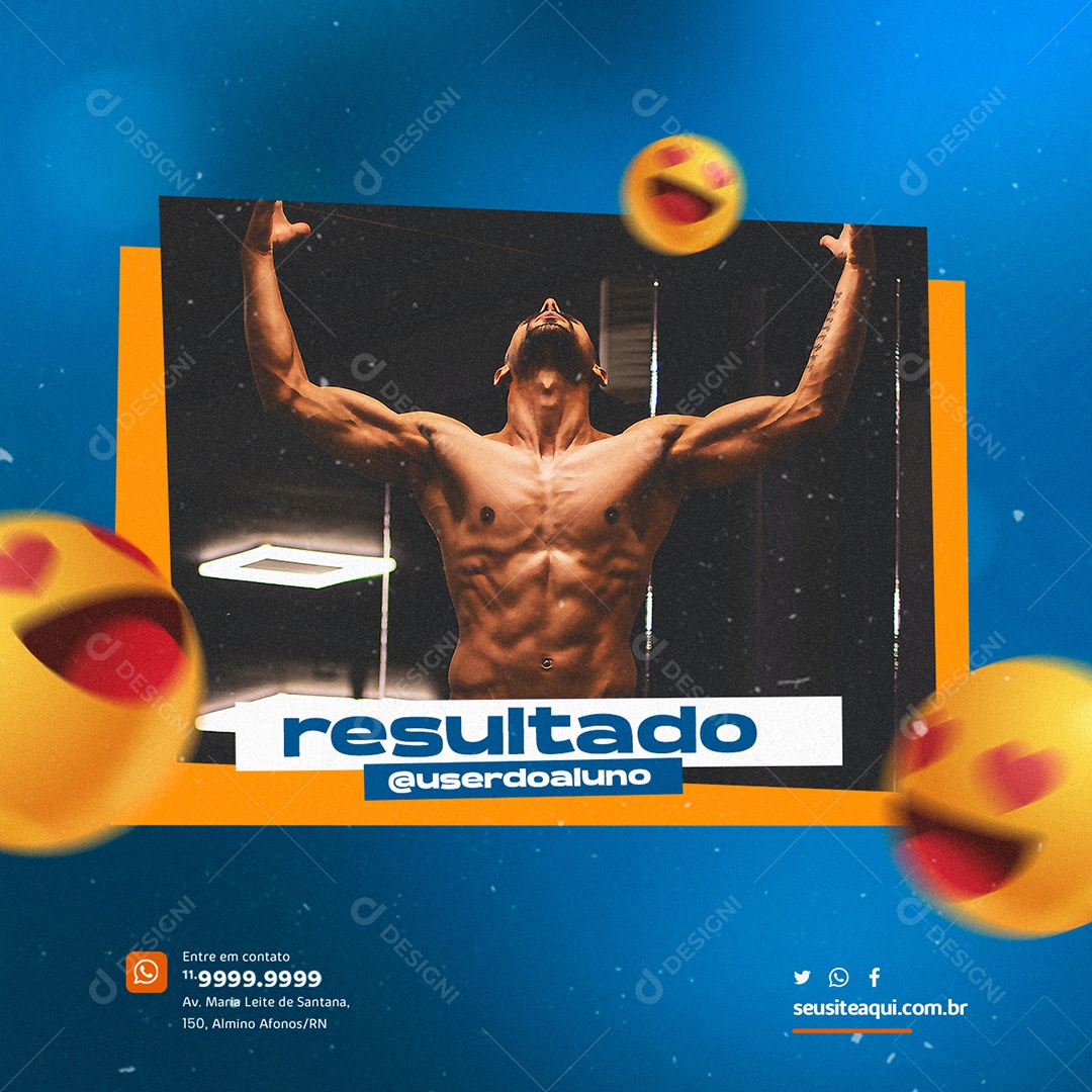 Resultado Academia Social Media PSD Editável