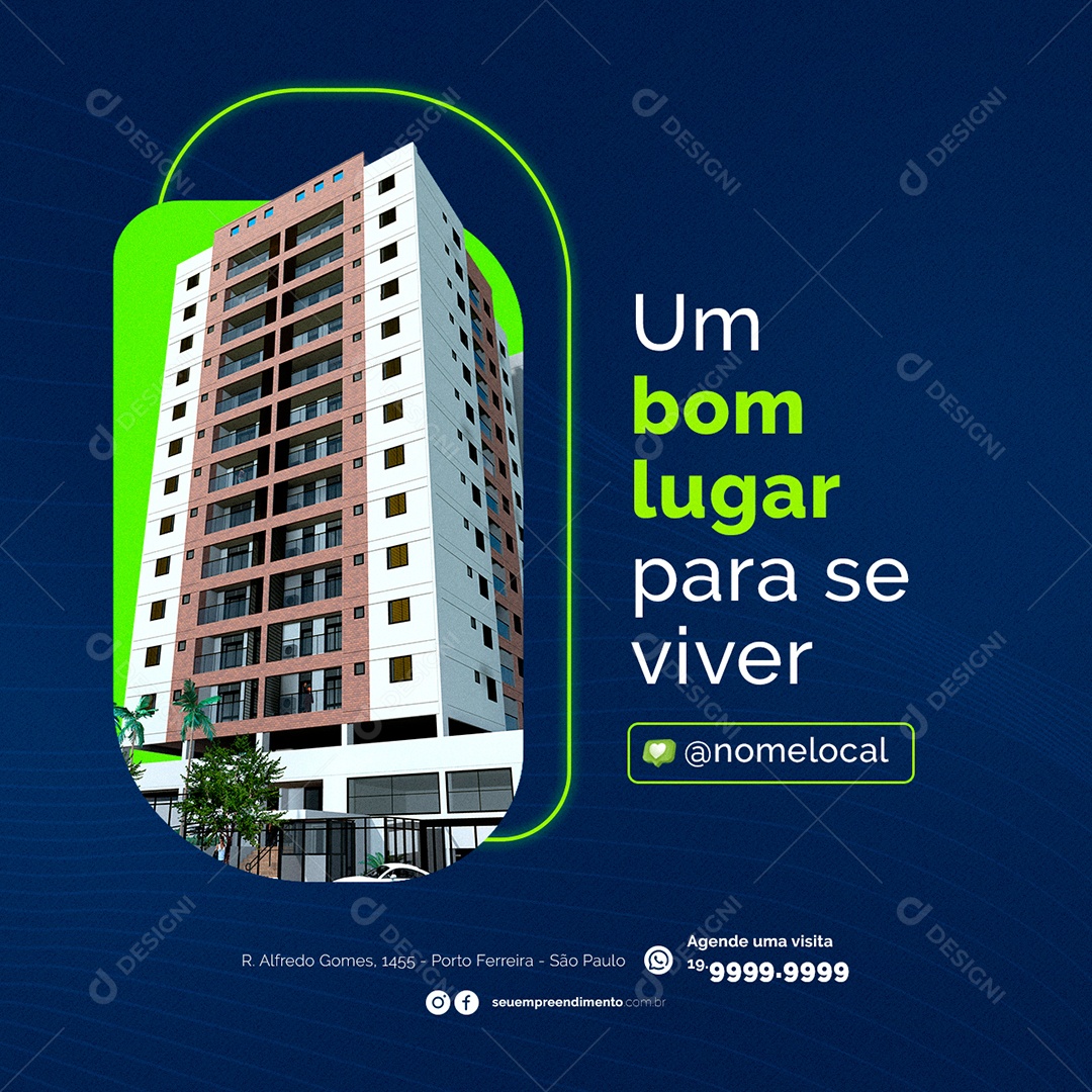 Um bom lugar para se viver Empreendimento Imobiliária Social Media PSD Editável