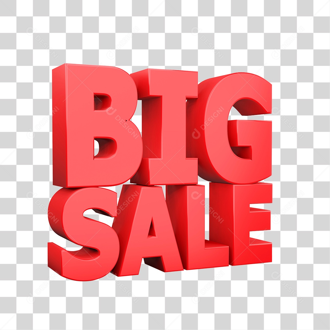 Texto 3D Big Sale Para Composição PNG Transparente