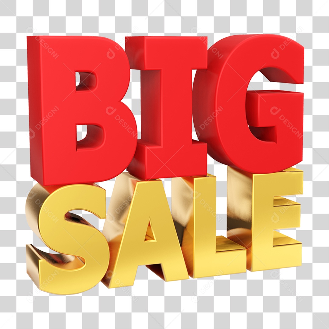 Texto 3D Big Sale Para Composição PNG Transparente