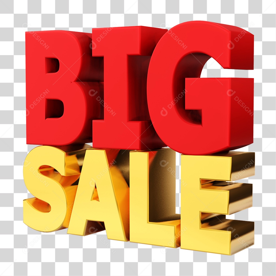 Texto 3D Big Sale Para Composição PNG Transparente