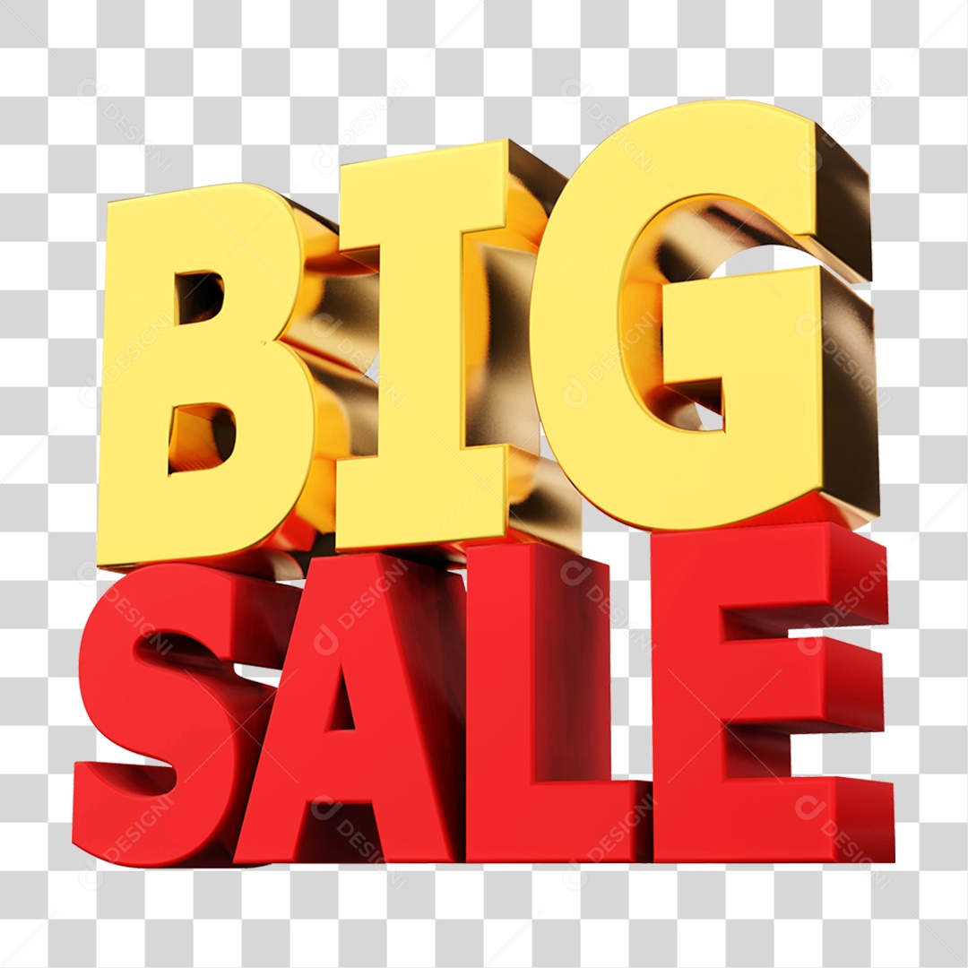 Texto 3D Big Sale Para Composição PNG Transparente