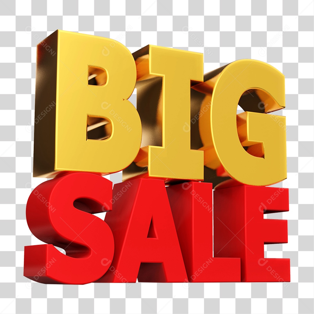 Texto 3D Big Sale Para Composição PNG Transparente