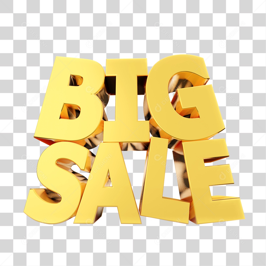Texto 3D Big Sale Para Composição PNG Transparente