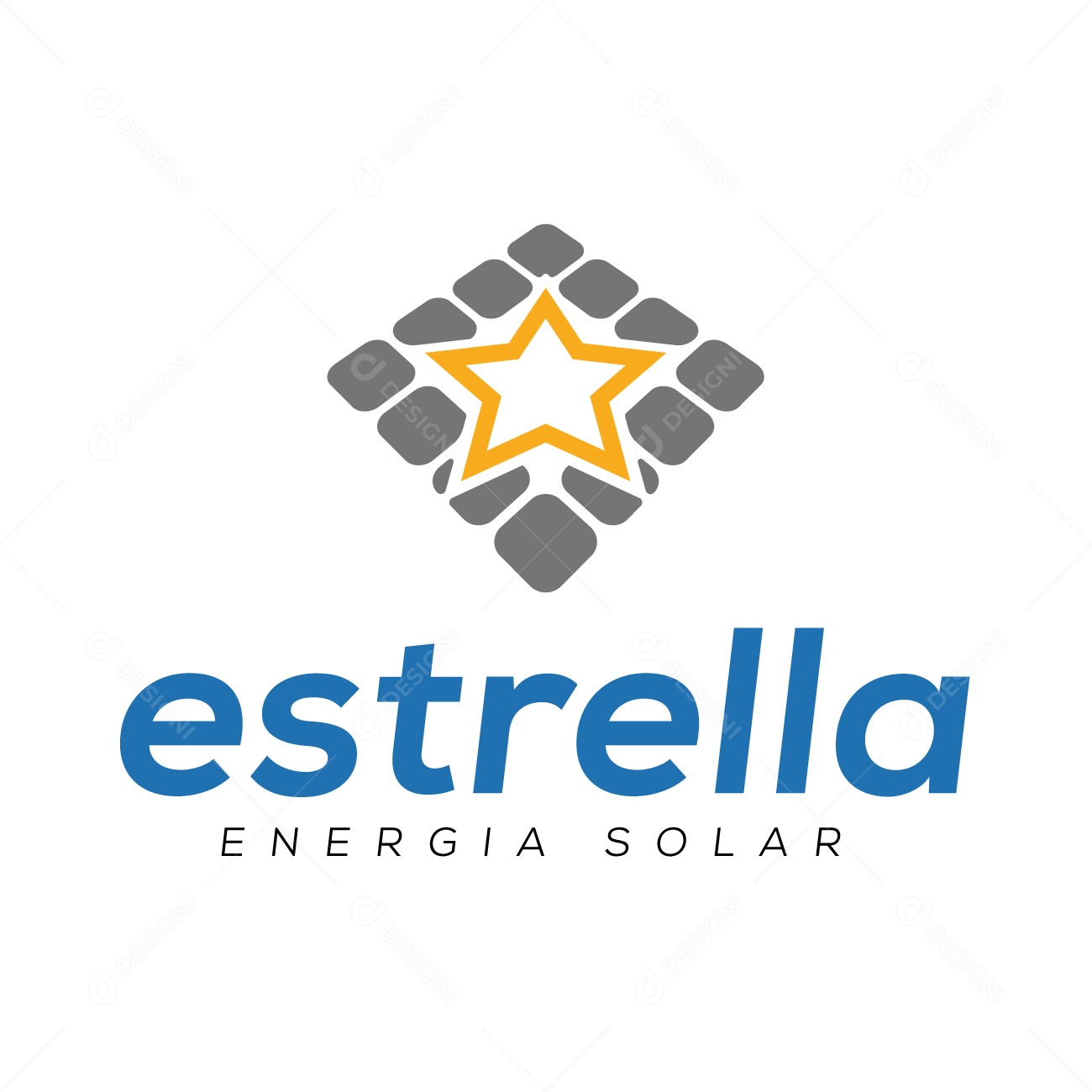 Logo Energia Solar Estrella AI Editável
