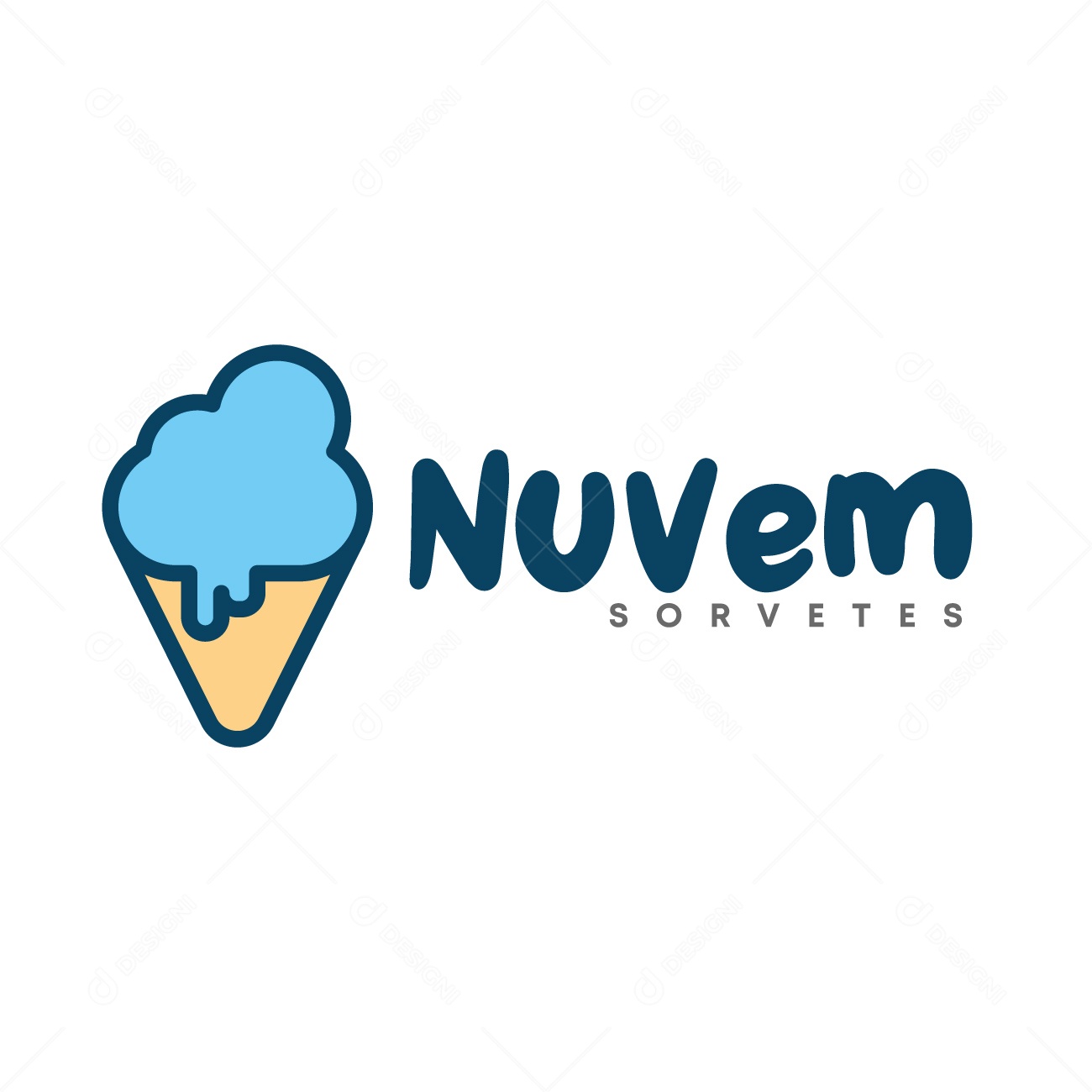 Logo Sorveteria Nuvem Sorvetes AI Editável
