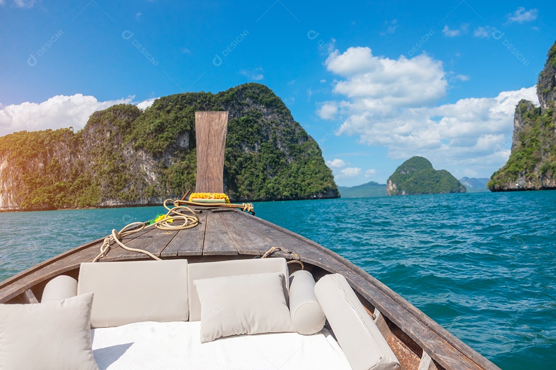 viagem privada de barco longtail, Krabi, Tailândia. Marco, destino, Ásia Travel, férias, desejo de viajar e conceito de férias
