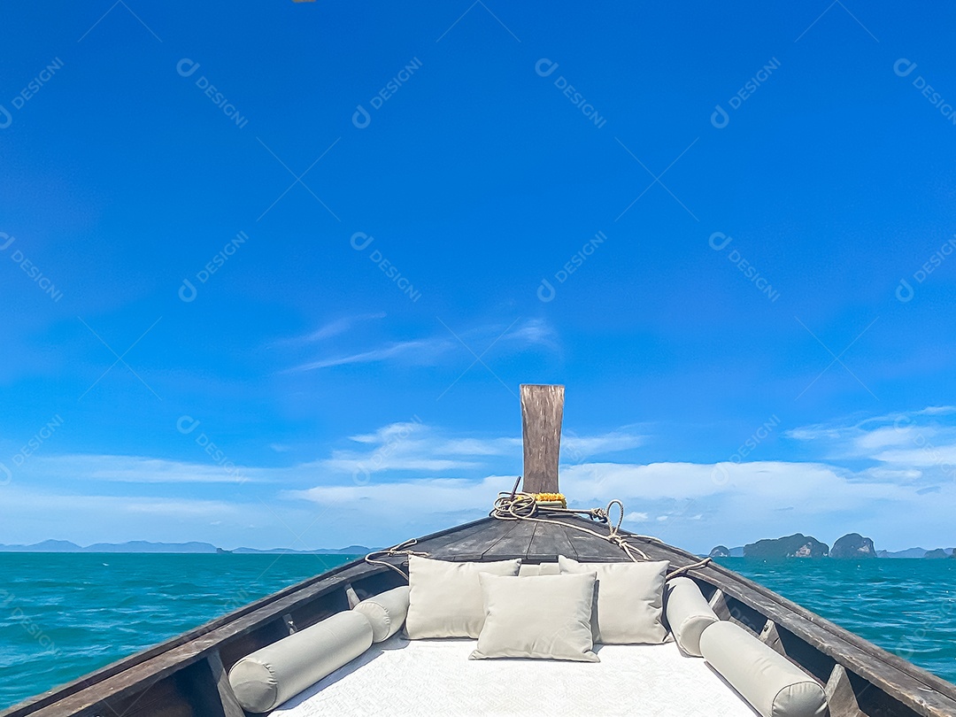 viagem privada de barco longtail, Krabi, Tailândia. Marco, destino, Ásia Travel, férias, desejo de viajar e conceito de férias