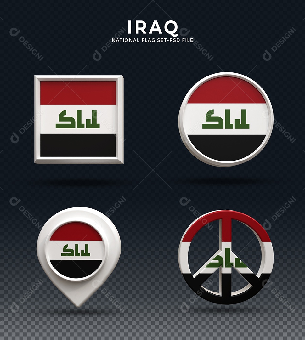 Elementos 3D do Iraque para composição PSD