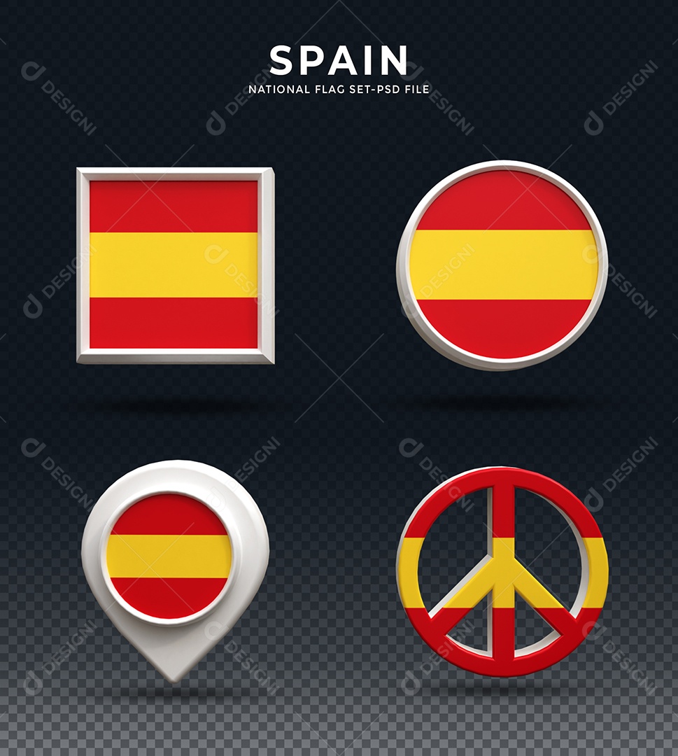 Elementos 3D da Espanha para composição PSD