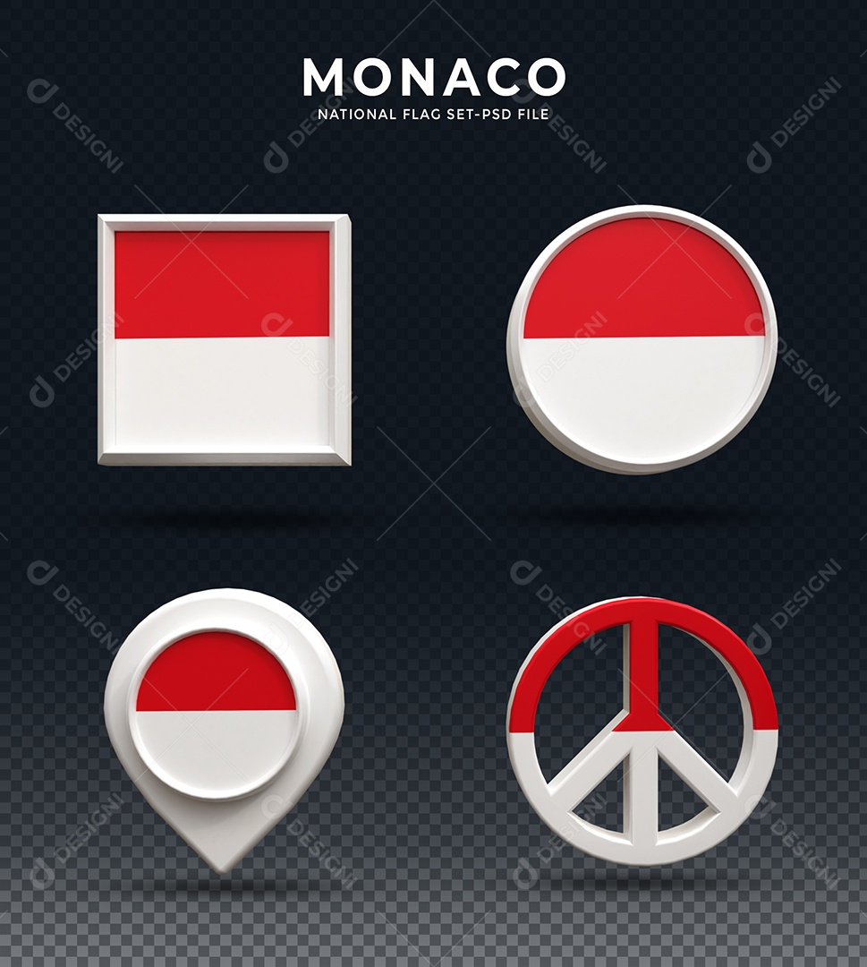 Elementos 3D do Mônaco para composição PSD