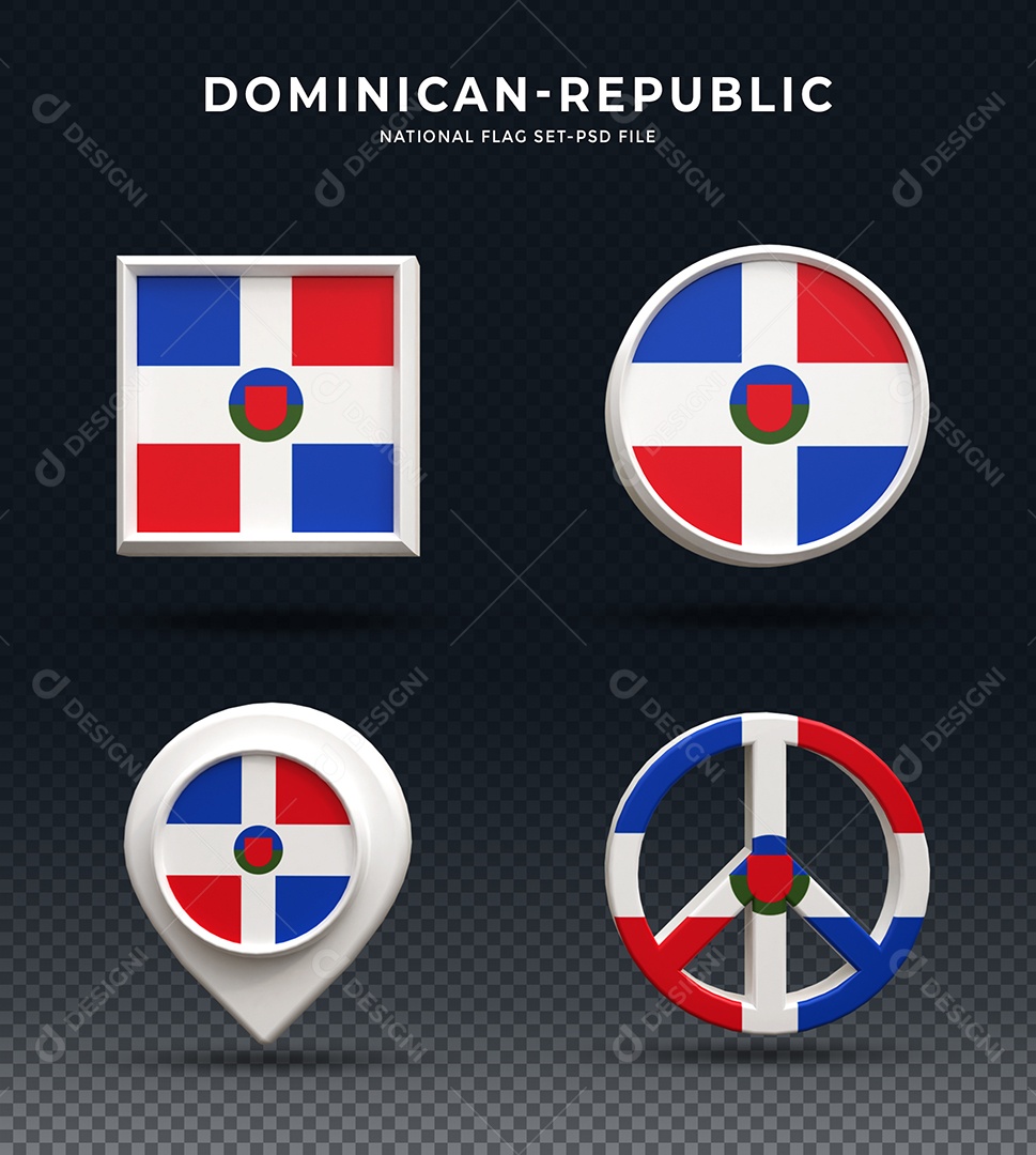Dominican Republic 3D Elements for Composition PSD